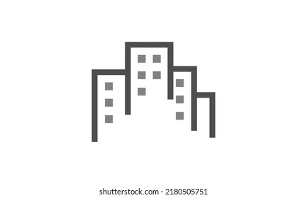 Apartment logo design template with creative line building concept