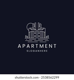 Apartment logo design template vector illustration on black background