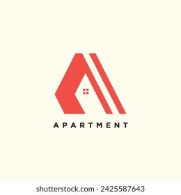 Apartment logo design unique style creative concept premium vector