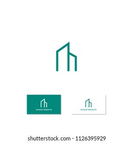 Apartment Logo Design Vector Symbol Building Real Estate
