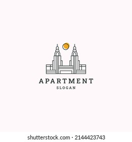 Apartment logo icon flat design template 