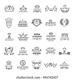Apartment Logo Set - Isolated On A White Background - Vector Illustration, Graphic Design. For Web,Websites,Print,Presentation Templates,Mobile Applications And Promotional Materials