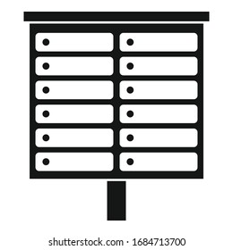 Apartment mailbox icon. Simple illustration of apartment mailbox vector icon for web design isolated on white background