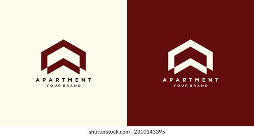 Apartment with modern creative logo design vector