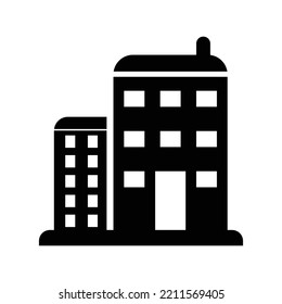 Apartment office construction building icon | Black Vector illustration |