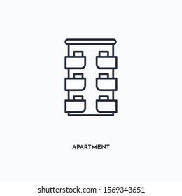 Apartment outline icon. Simple linear element illustration. Isolated line Apartment icon on white background. Thin stroke sign can be used for web, mobile and UI.