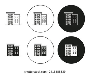 Apartment outlined icon contour line vector. Apartment flat and simple set design