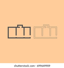 Apartment plan dark grey set icon .
