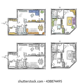 Architectural Hand Drawn Floor Plan Images Stock Photos Vectors