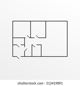 Apartment plan icon. Vector illustration.