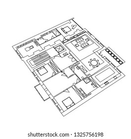 Apartment Plan Layout Stock Vector (Royalty Free) 1325756198 | Shutterstock