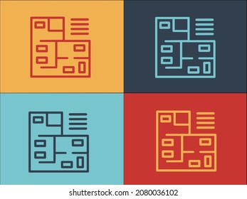 Plantilla de logotipo del plan de apartamentos, sencillo icono plano de apartamento, casa, habitación