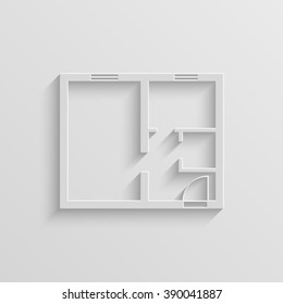 apartment plan paper vector icon