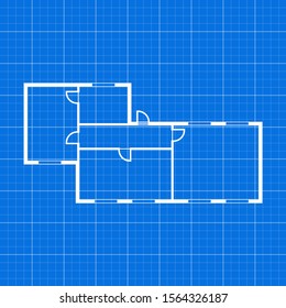 Apartment Plan Thin Line Top View. Vector illustration of Architect Room Draft