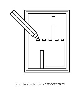 Apartment-Plan Vektorgrafik Symbol einzeln auf weißem Hintergrund. Layout der Wohnung Symbol für Infografik, Website oder App.