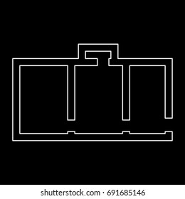 Apartment plan white icon .