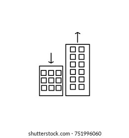 apartment prices changing, up down icon. Real estate element. Premium quality graphic design. Signs, outline symbols collection, simple thin line icon for websites, web design on white background