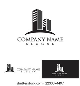 Diseño del logotipo de la propiedad de los apartamentos y la construcción
