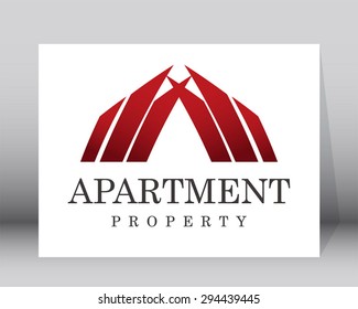 Apartment property hotel tower real estate line logo element design vector shape icon symbol business template company 