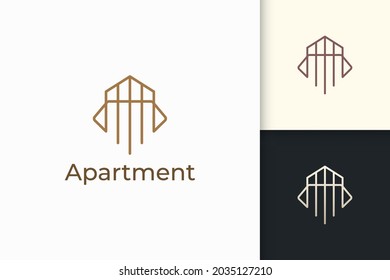 Immobilien-Logo in einfacher Linie für Immobiliengeschäft