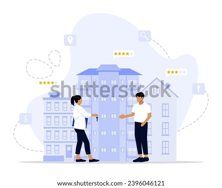 apartment rent concept illustration. Suitable for landing page, ui, web, App intro card, editorial, flyer, and banner.