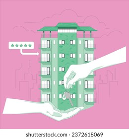 concepto de alquiler de apartamento ilustración de diseño vectorial
