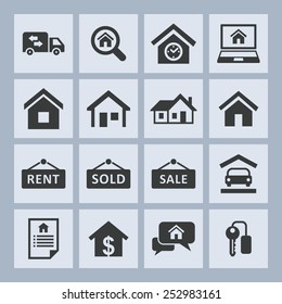 Apartment rent icons