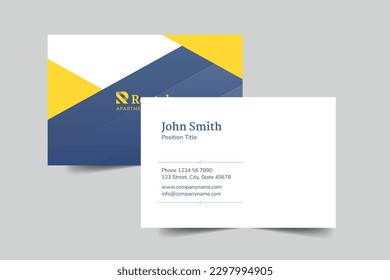 Apartment Rental business card template. A clean, modern, and high-quality design business card vector design. Editable and customize template business card