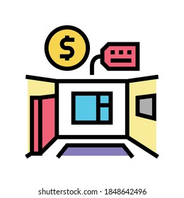 apartment rental color icon vector. apartment rental sign. isolated symbol illustration