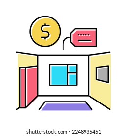 apartment rental color icon vector. apartment rental sign. isolated symbol illustration