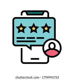 apartment review phone app color icon vector. apartment review phone app sign. isolated symbol illustration