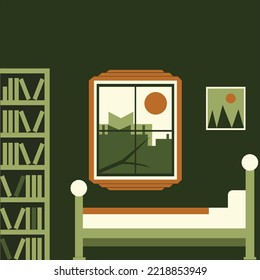 Apartment room window vector design