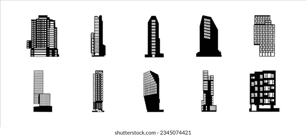 Apartment Silhouette Illustration Vector Set