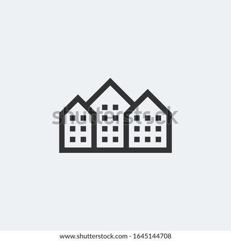 Apartment simple icon logo with thick outline.