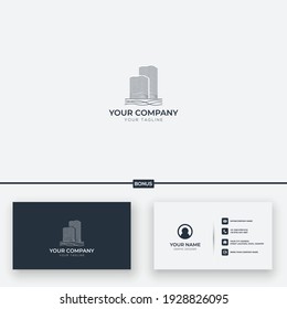 apartment simple and river wave logo monoline