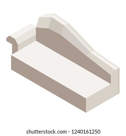 Apartment sofa icon. Isometric of apartment sofa vector icon for web design isolated on white background