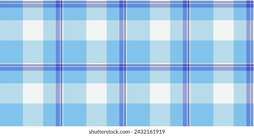Apartment texture fabric plaid, unique textile background vector. Masculine check seamless pattern tartan in cyan and white color.
