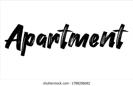 tipografía de apartamento Pincel dibujado Mano negra letras de texto y frase aisladas en el fondo blanco