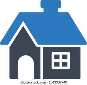 apartment vector glyph color icon 