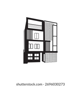 Icono de Vector de apartamentos, construcción de edificios