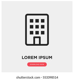 Appartement Vektorsymbol, Bausymbol. Moderne, einfache flache Vektorgrafik für Webseiten oder mobile App