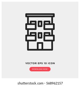 Icono del vector del apartamento, símbolo de la casa. Ilustración vectorial plana moderna y simple para sitio web o aplicación móvil