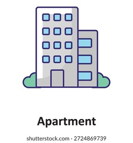 Icono del Vector del apartamento que puede modificar o editar fácilmente

