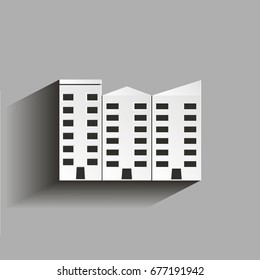 Apartment vector isolated. Ofice building.  Illustration with shadow design