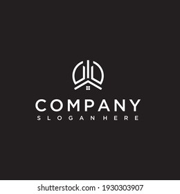 apartment vector outline logo design