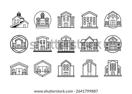 Apartment vector silhouette on white background. Minimalist city building design ideal for architectural concepts, urban illustrations, and real estate visuals. High-quality black silhouette for graph