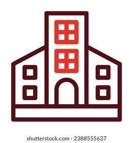 Apartment Vector Thick Line Two Color Icons For Personal And Commercial Use.

