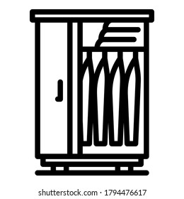 Icono del armario del apartamento. Esquema del armario del apartamento icono vector para el diseño web aislado en fondo blanco
