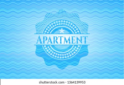 Apartment water wave emblem background.