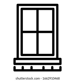 Apartment window icon. Outline apartment window vector icon for web design isolated on white background